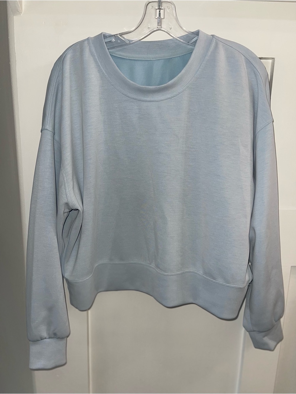 Lululemon Perfectly Oversized Cropped Crew Sweater Women 8 Blue Softstreme
